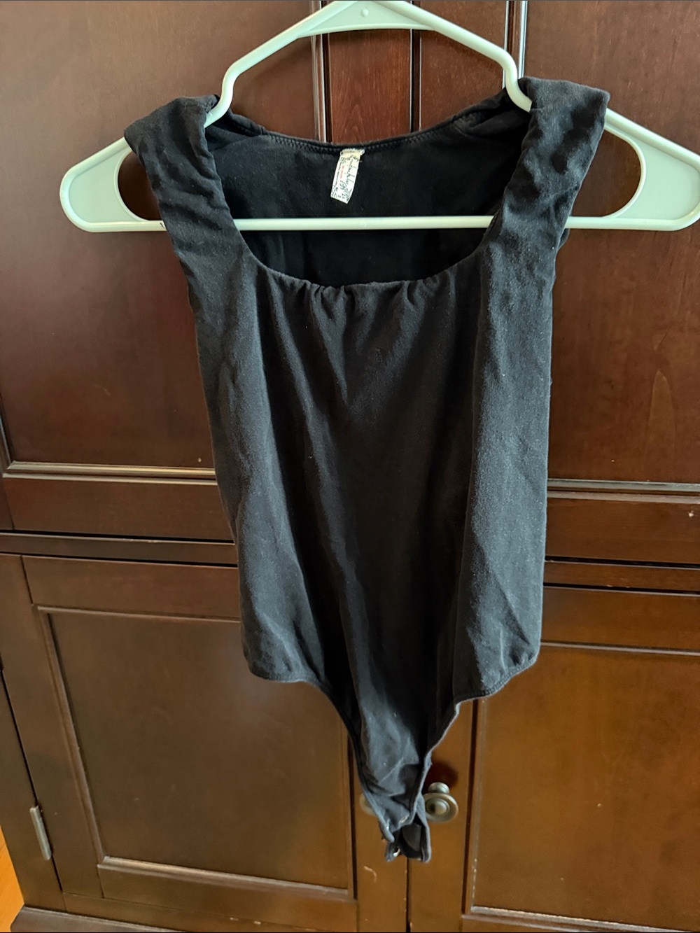 Free People Black Sleeveless Scoop-Neck Bodysuit